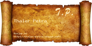 Thaler Petra névjegykártya